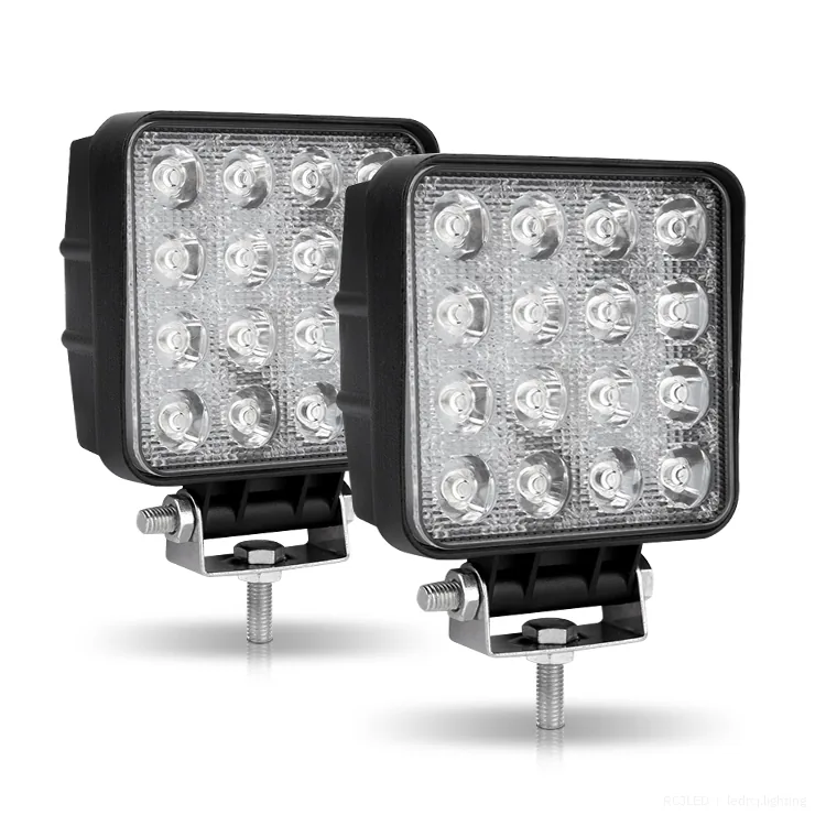 RCJLED 48W Square 16-LED Work Light