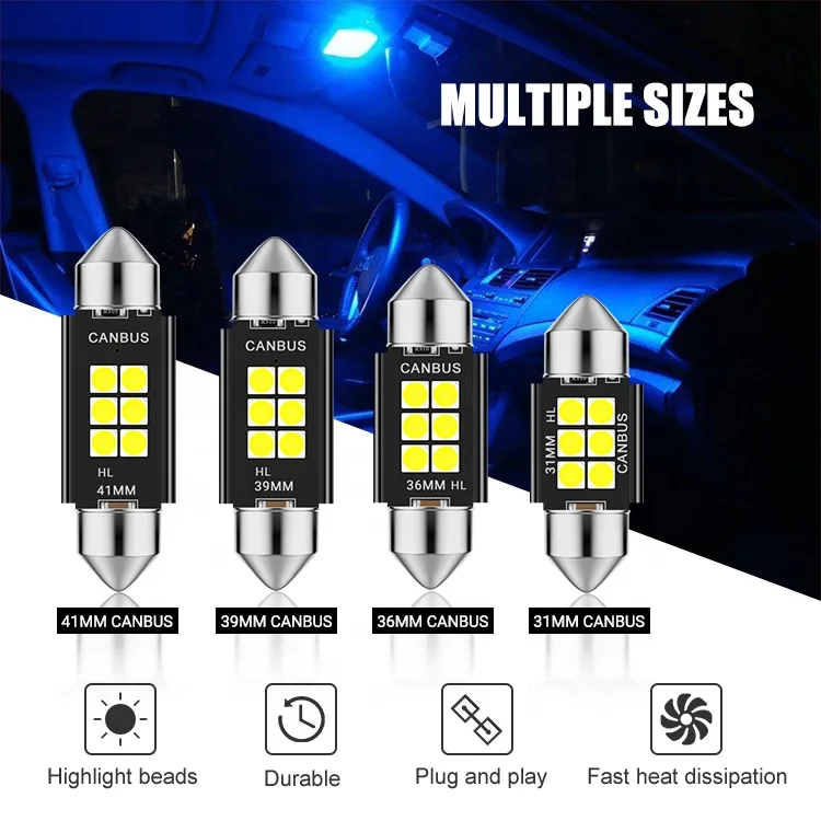 RCJLED Festoon 3030 6-SMD Canbus LED Bulb