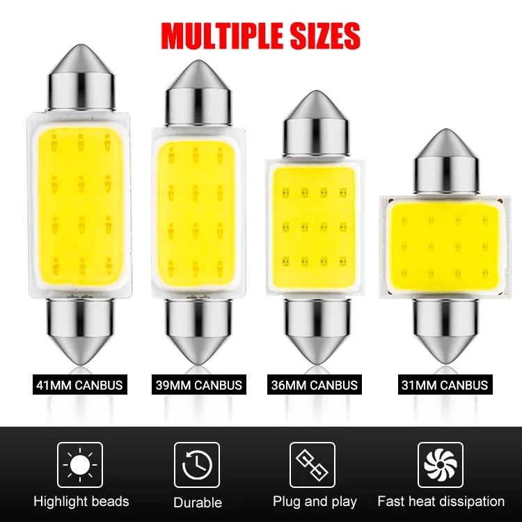 RCJLED 2W COB LED Festoon Bulb
