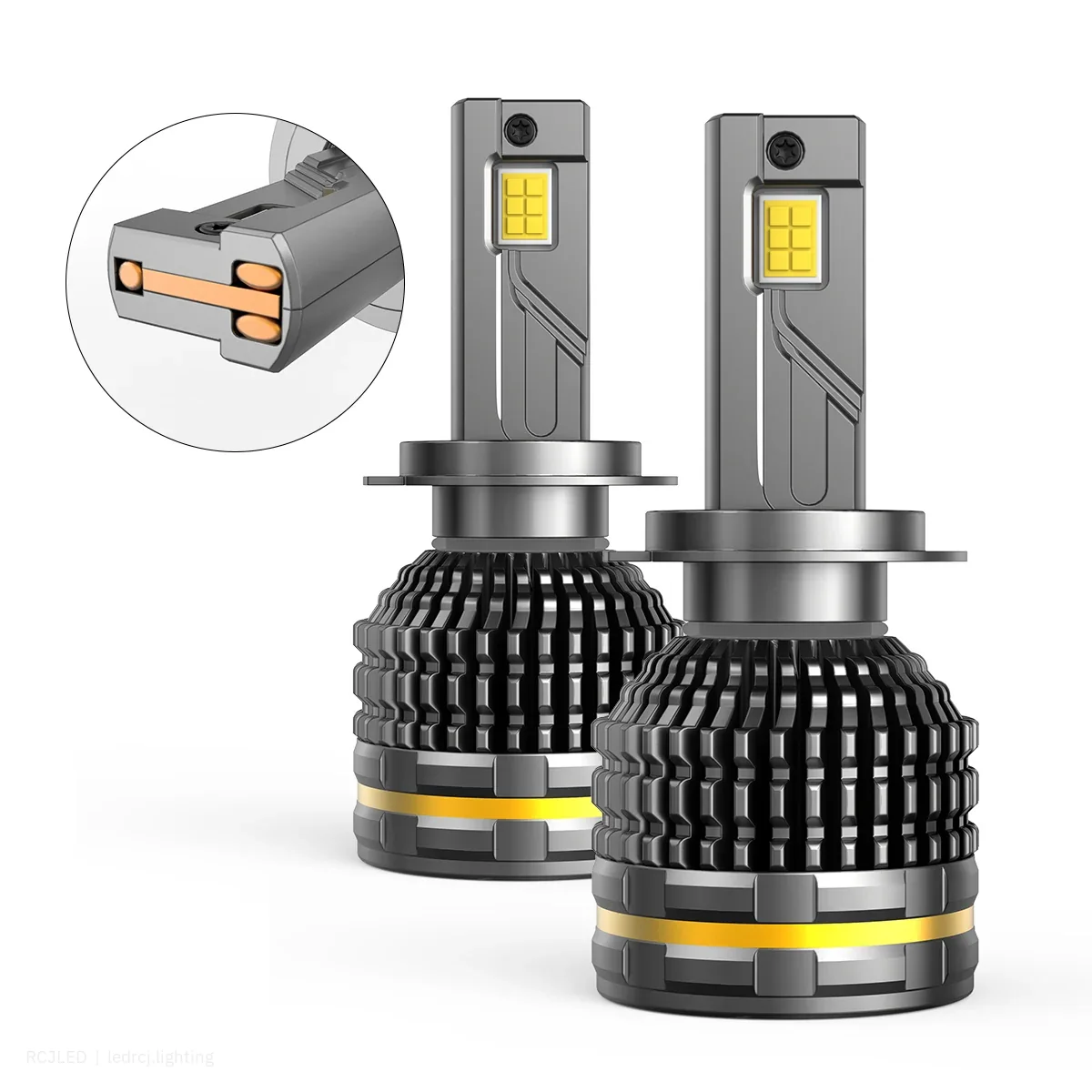 RCJLED 150W Triple-Pipe H7 LED Headlight