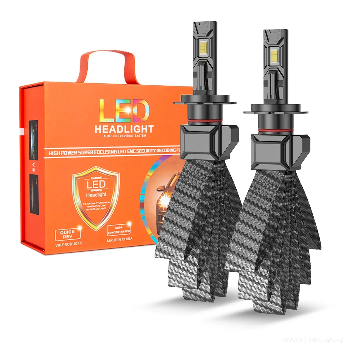 RCJLED S10 80W Fanless H7 LED Headlight