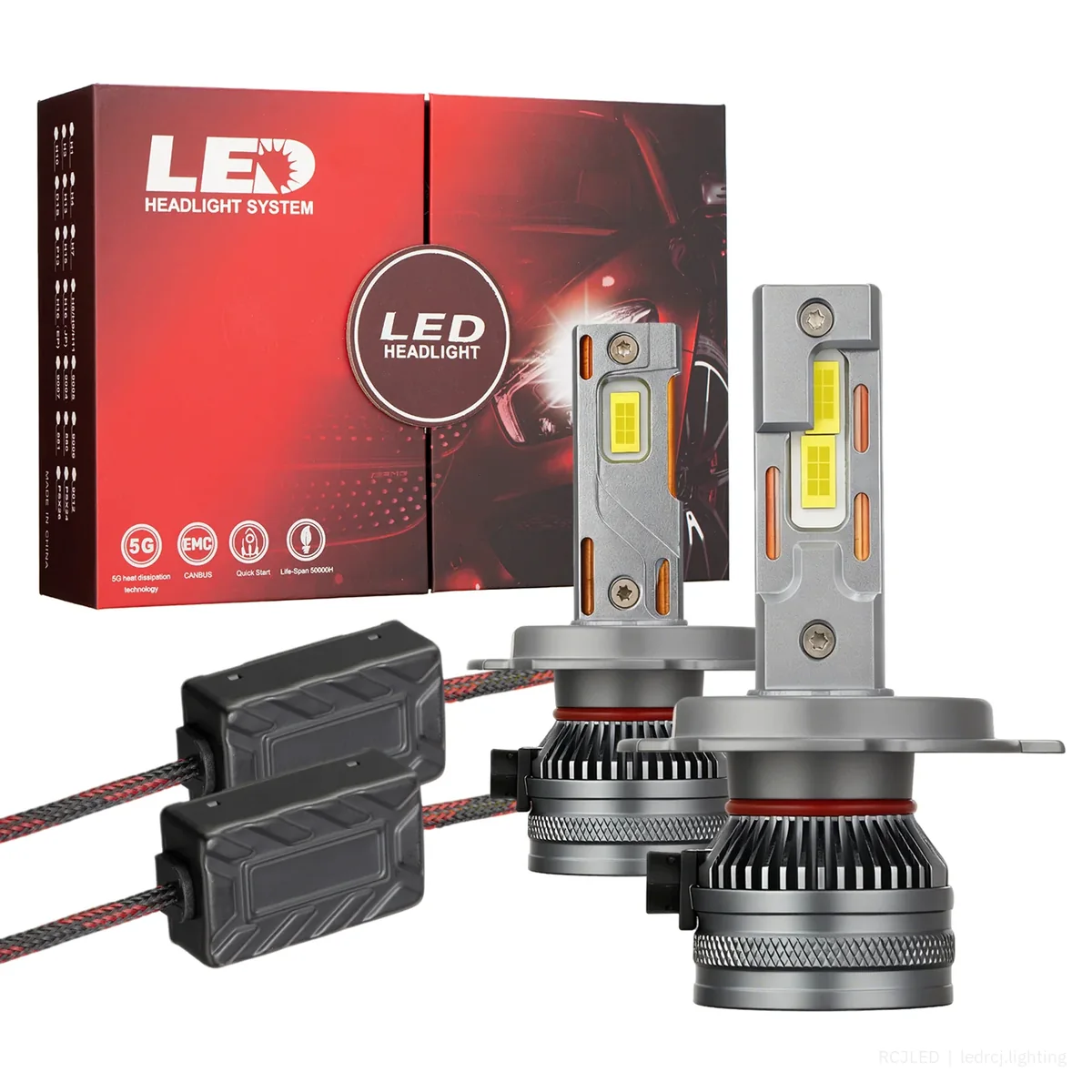 RCJLED GM60 PRO 60W Fanless LED Headlight
